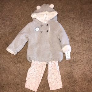 Carters girls sweater and pants set